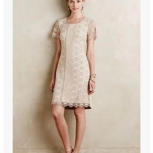 Anthropologie dress size medium womens formal dress vintage type cream formal